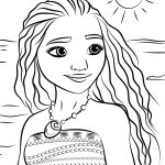 Princess Moana Portrait Coloring Page | Free Printable Coloring   Free Printable Coloring Sheets