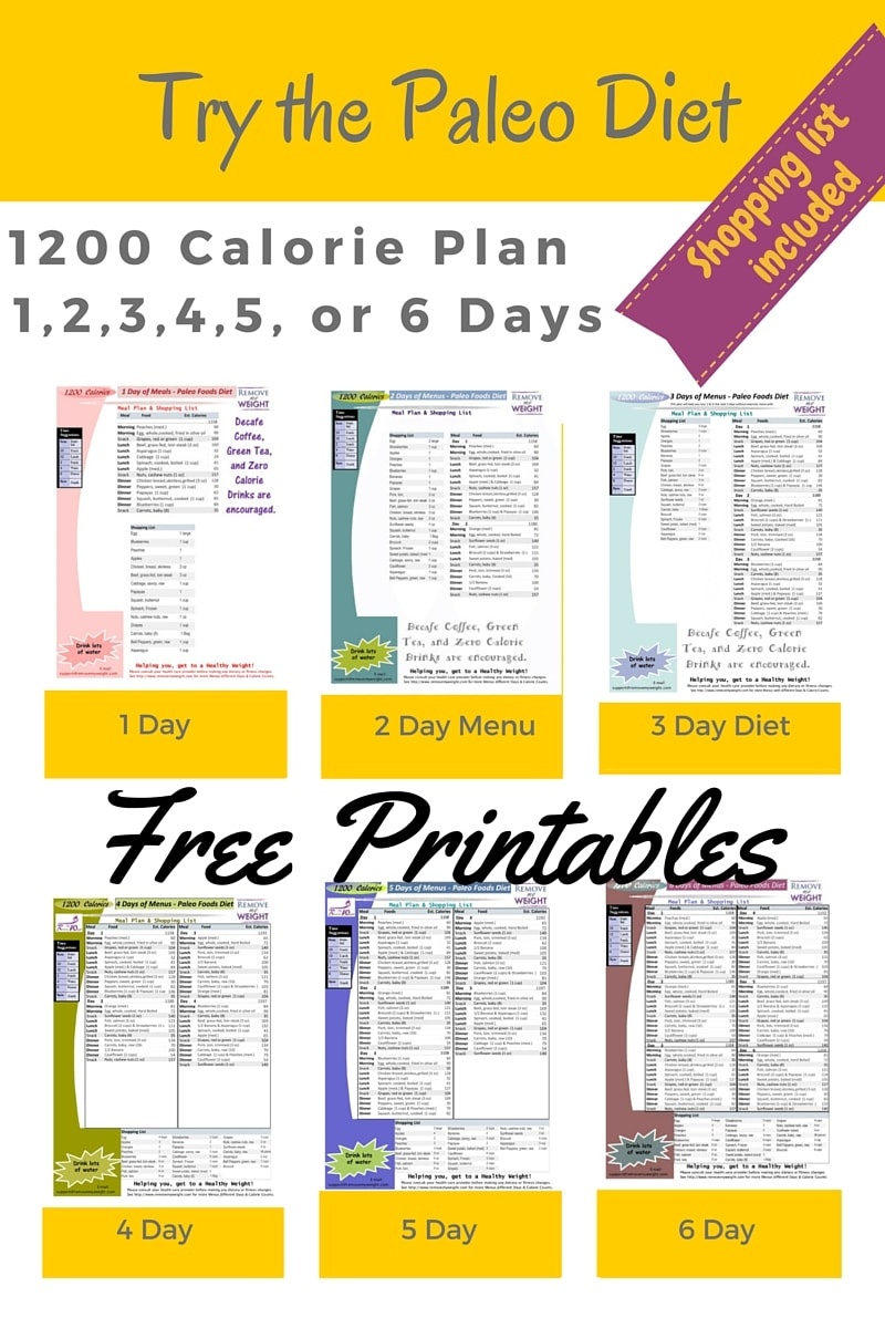 Free Printable 1200 Calorie Diet Menu Free Printable A To Z