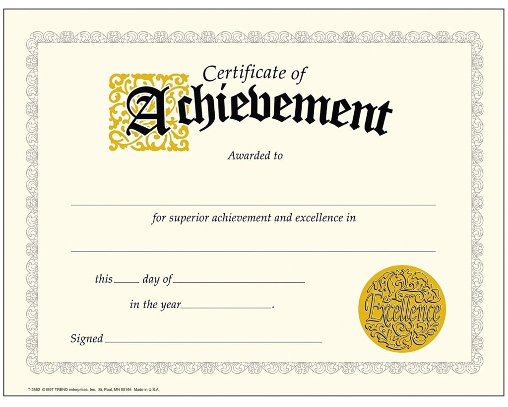 Printable Achievement Certificates | Certificate Templates - Free Printable Certificates Of Accomplishment