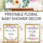 Printable Baby Shower Floral Decorations | Baby Shower Diy   Free Printable Baby Shower Table Signs
