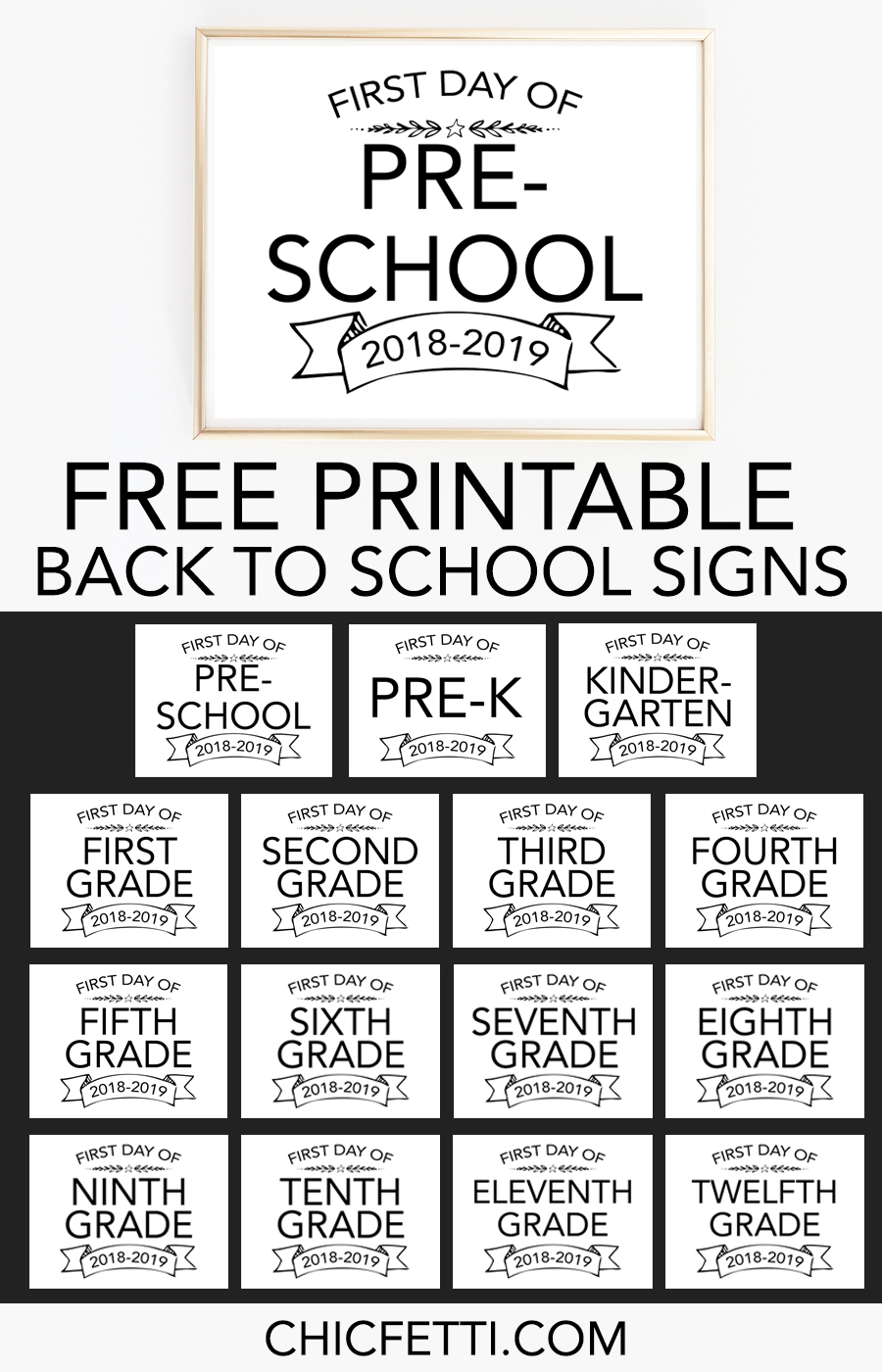 Printable Back To School Signs - Print Our Free First Day Of School - First Day Of Kindergarten Sign Free Printable