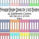 Printable Binder Spine Pack Size 2 Inch 12 Different Colors In   Printable Binder Spine Inserts Free
