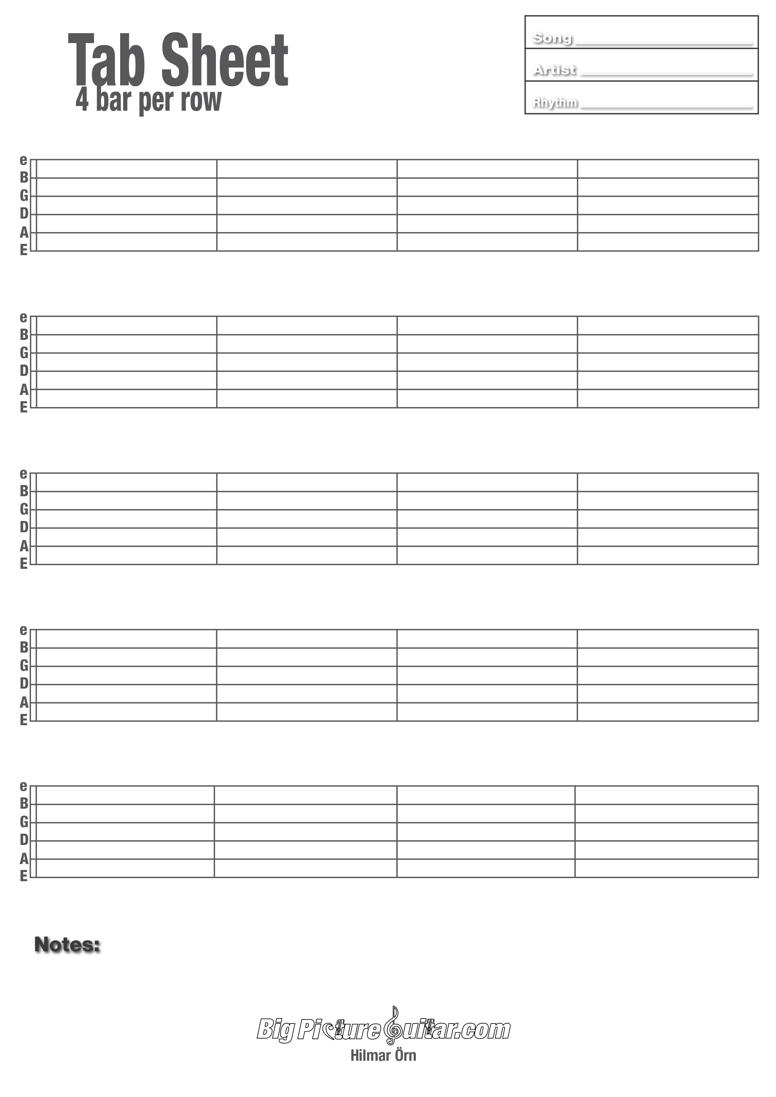 Printable Blank Guitar Tab Sheets | Music In 2019 | Guitar Tabs - Free Printable Guitar Tablature Paper
