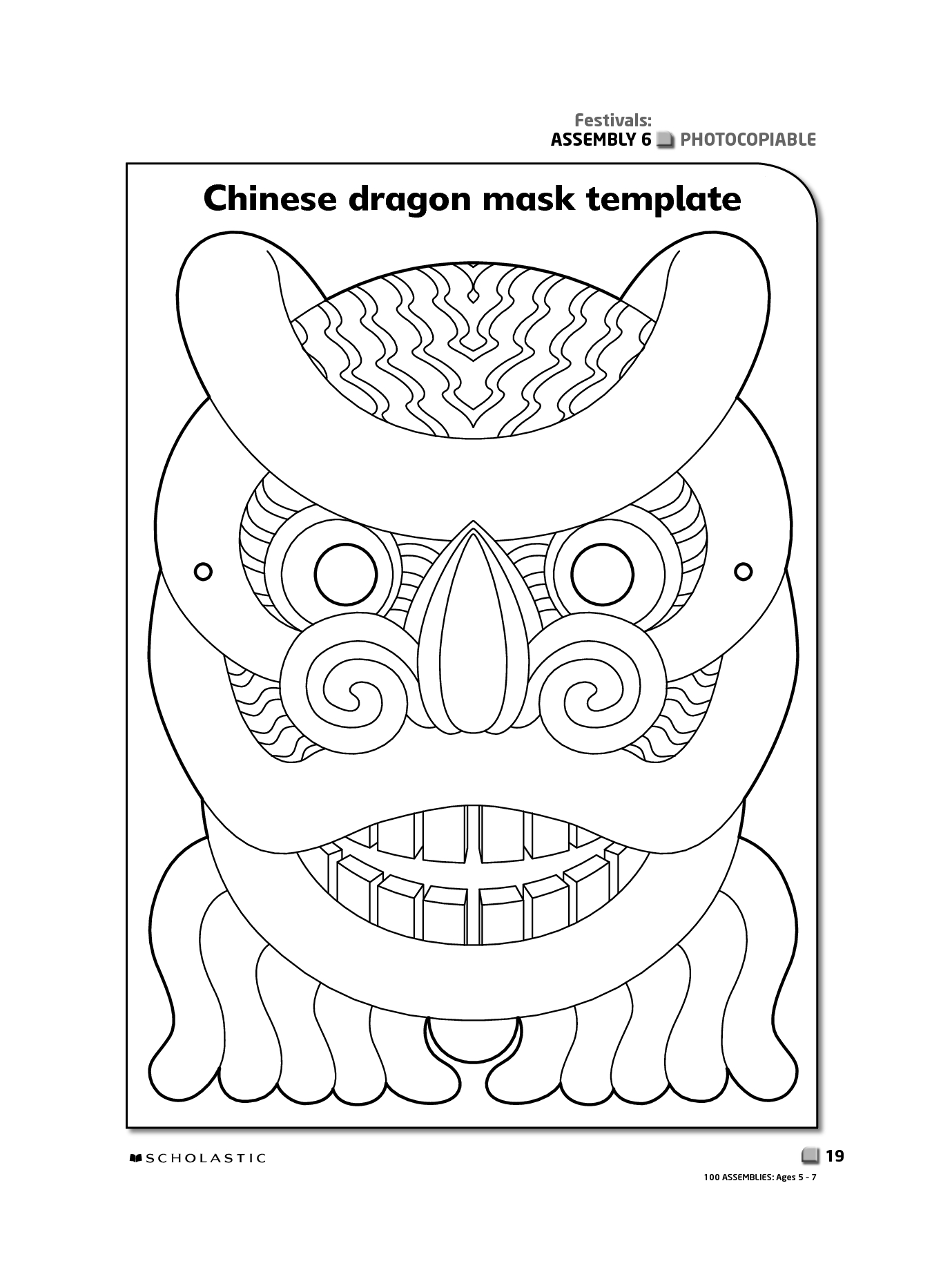 Printable Chinese New Year Masks | Chinese Dragon Mask | Shahida&amp;#039;s - Dragon Mask Printable Free