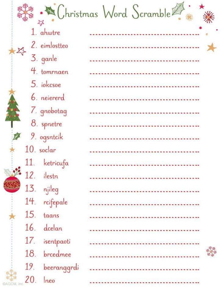Free Printable Christmas Word Games For Adults