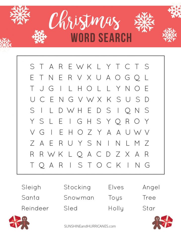 Free Printable Christmas Word Search