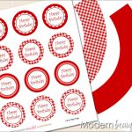 Printable Cupcake Toppers And Wrappers Red Gingham Party On Luulla   Free Printable Minecraft Cupcake Toppers And Wrappers