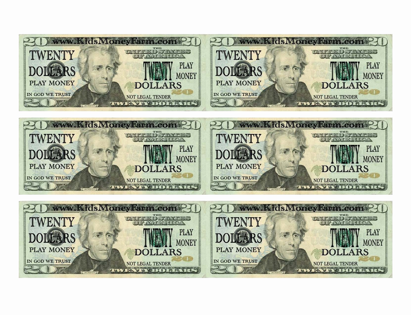 Printable Fake Money Templates Best Of Play Money Templates – Smiley - Free Printable Play Dollar Bills