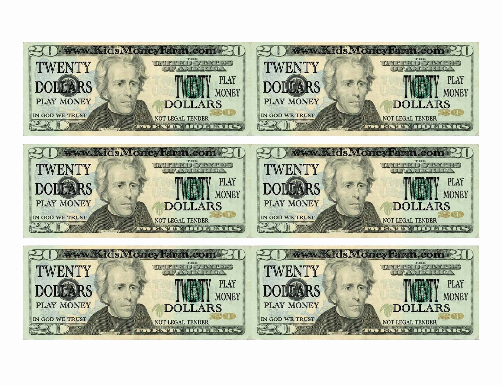 Printable Fake Money Template