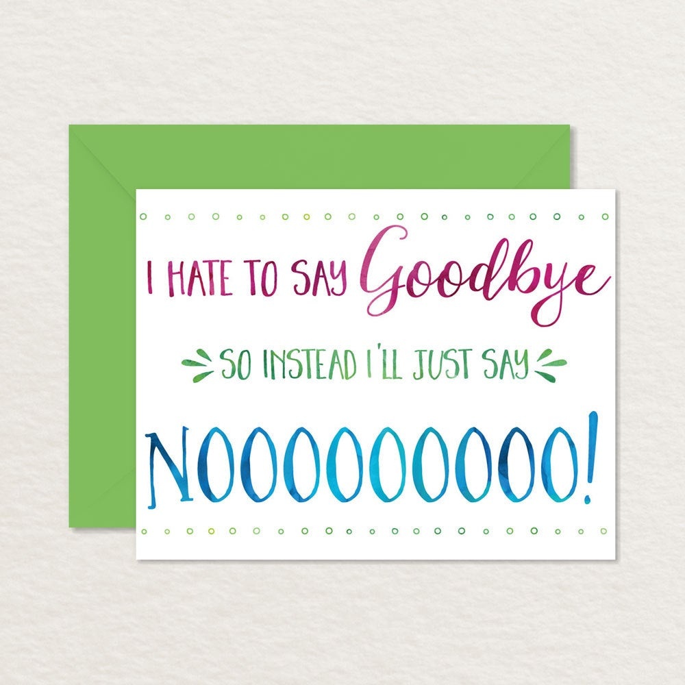 Printable Goodbye Card / Funny Goodbye Card / Printable | Etsy - Free Printable Goodbye Cards
