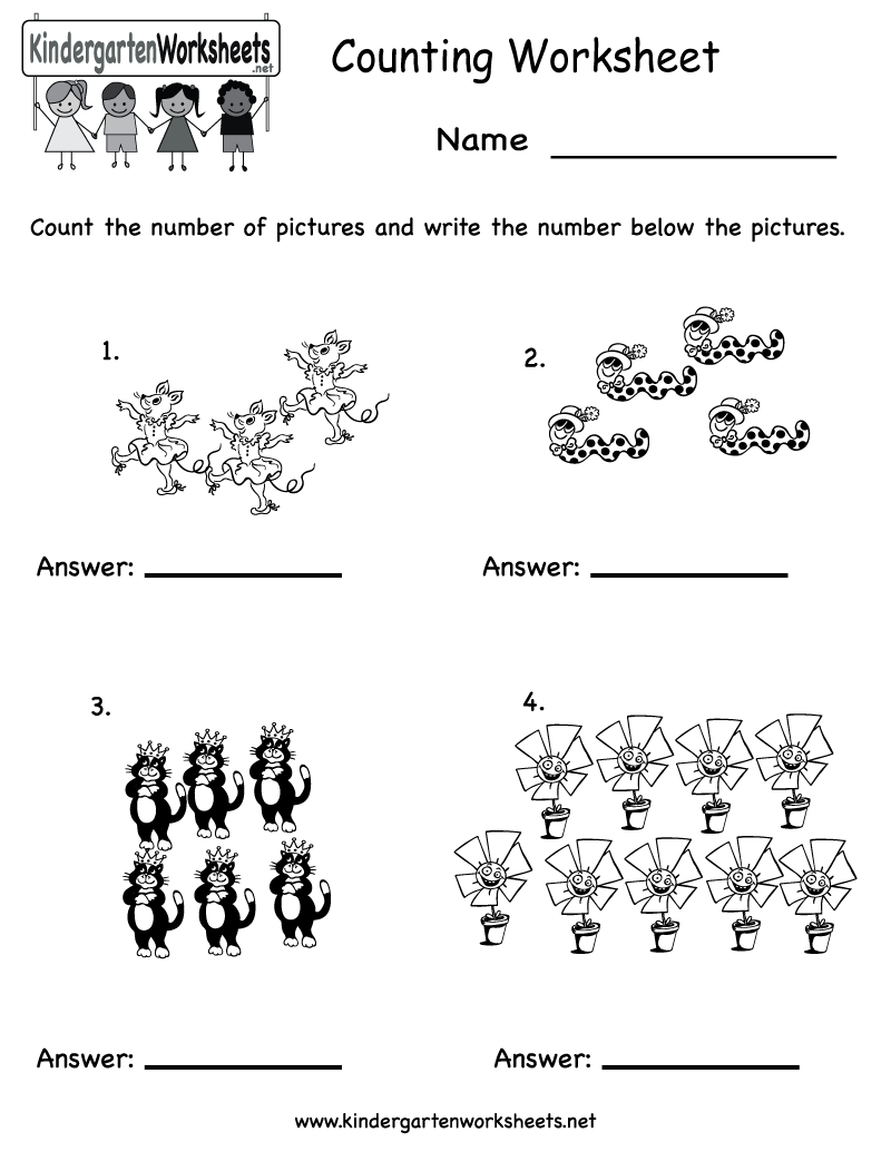 Printable Kindergarten Worksheets | Counting Worksheet - Free - Free Printable Kindergarten Math Activities