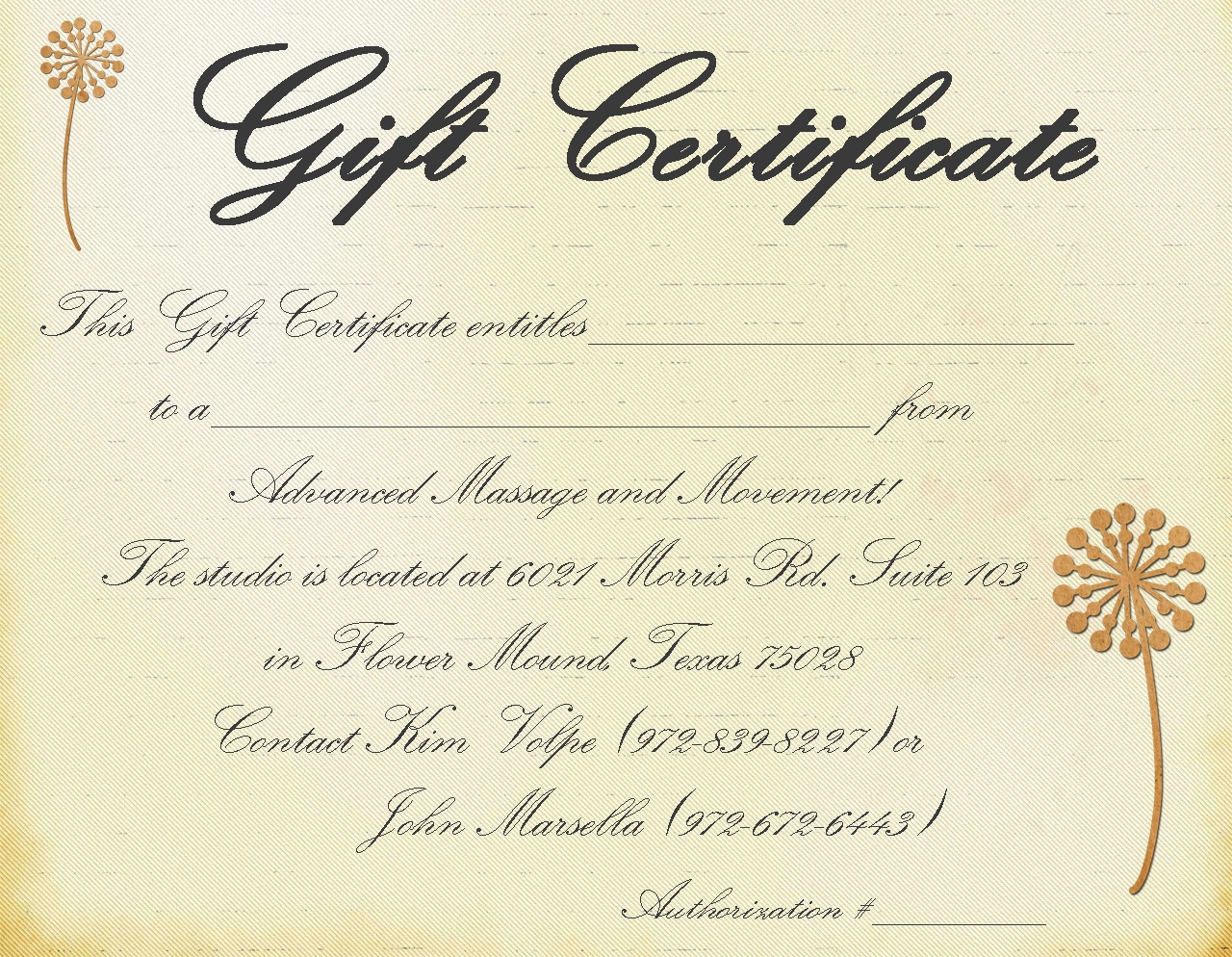 Printable Massage Gift Certificate Template - Free Printable Gift Certificate Templates For Massage