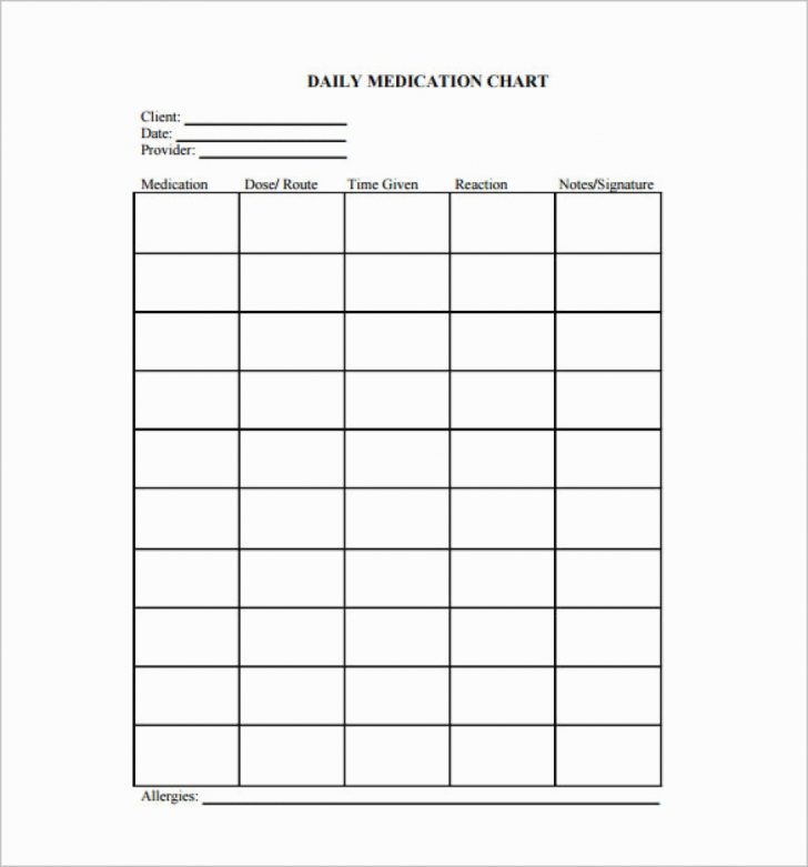 Printable Medication Reminder Chart 11 Common Marianowo Medication