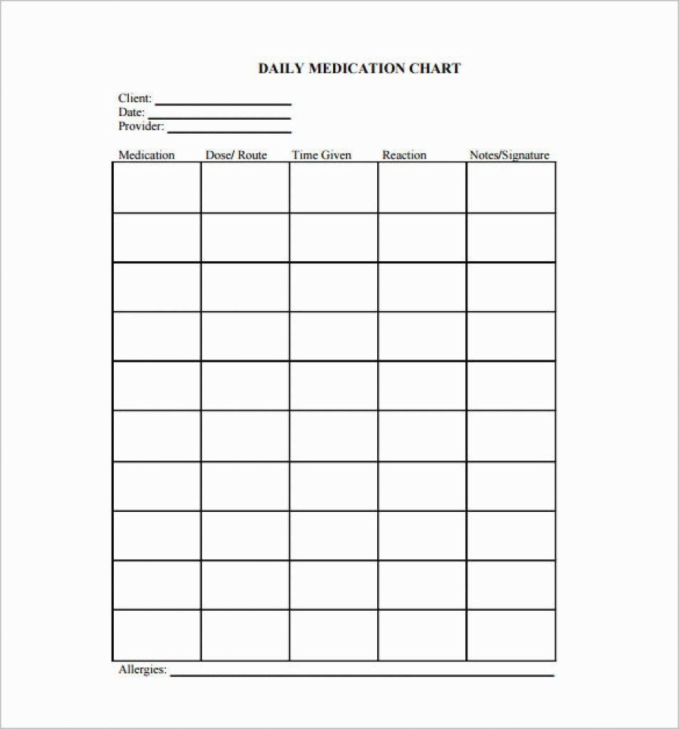 Printable Medication Reminder Chart 11 Common Marianowo Medication 