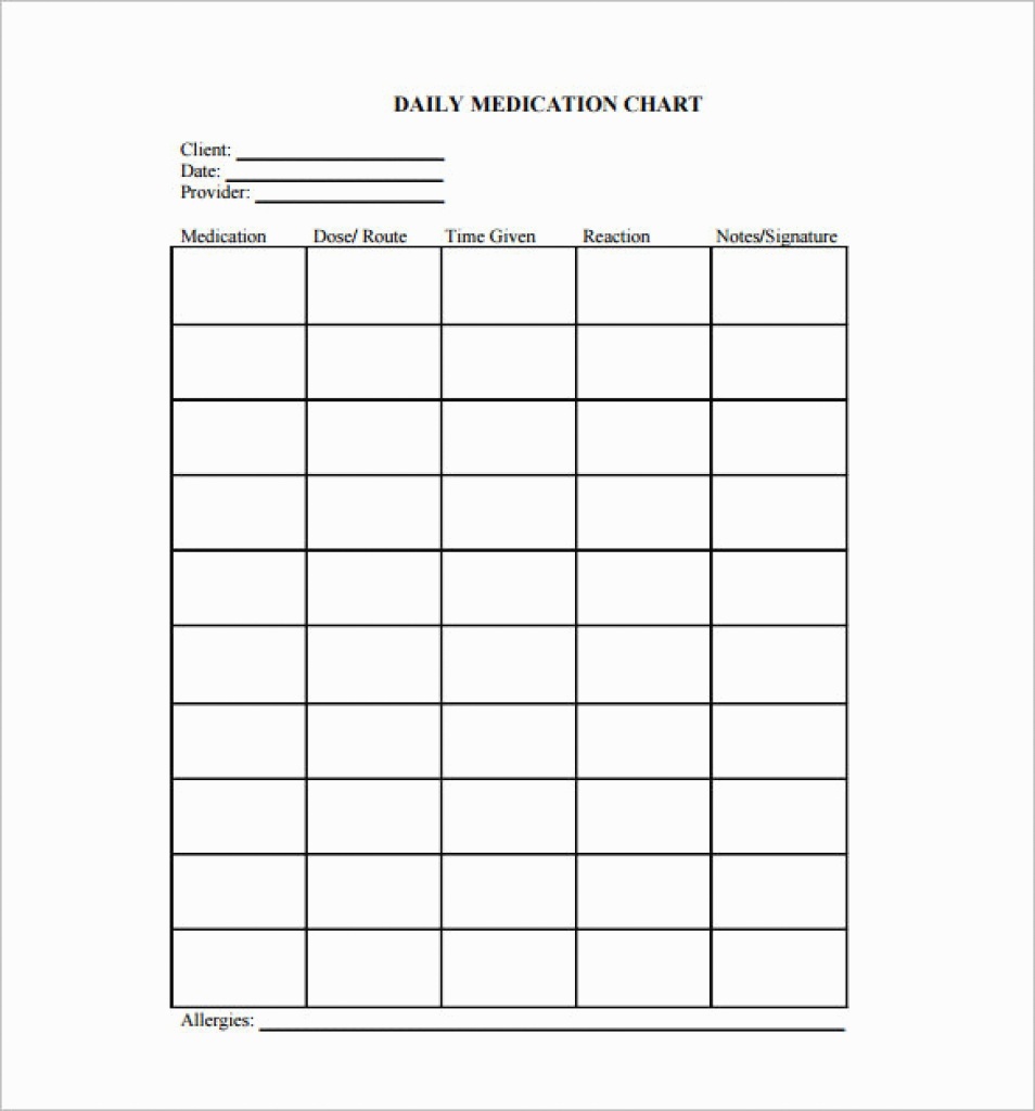 Medication Reminder Chart