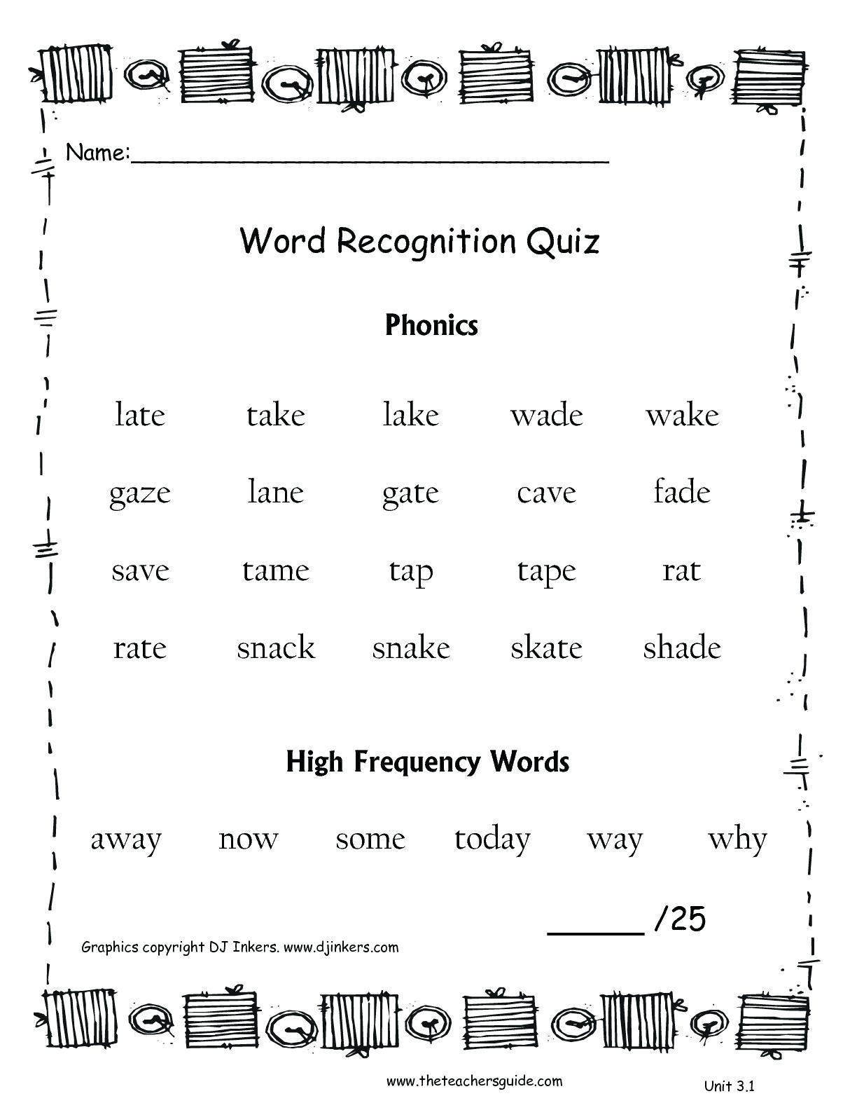 Phonics Worksheets: Multiple Choice Worksheets To Print ...