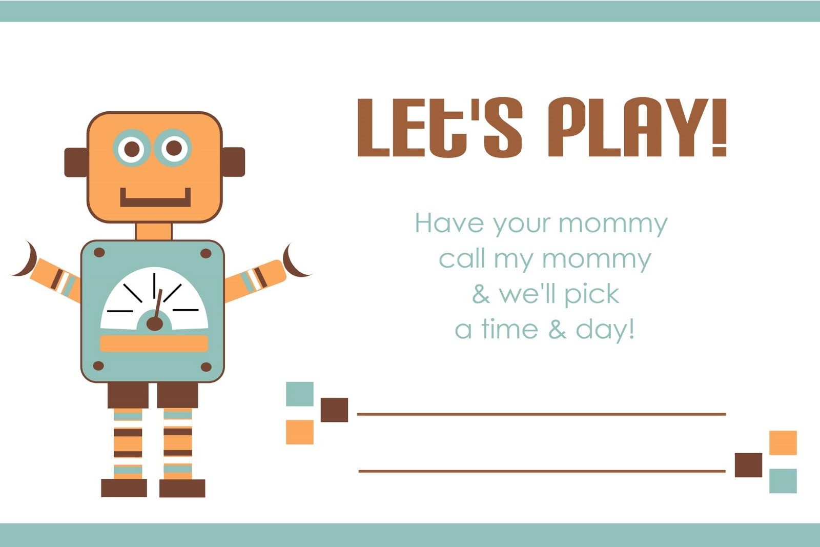 Printable Play Date Card | Printables | Kids Cards, Fun Projects For - Free Printable Play Date Cards