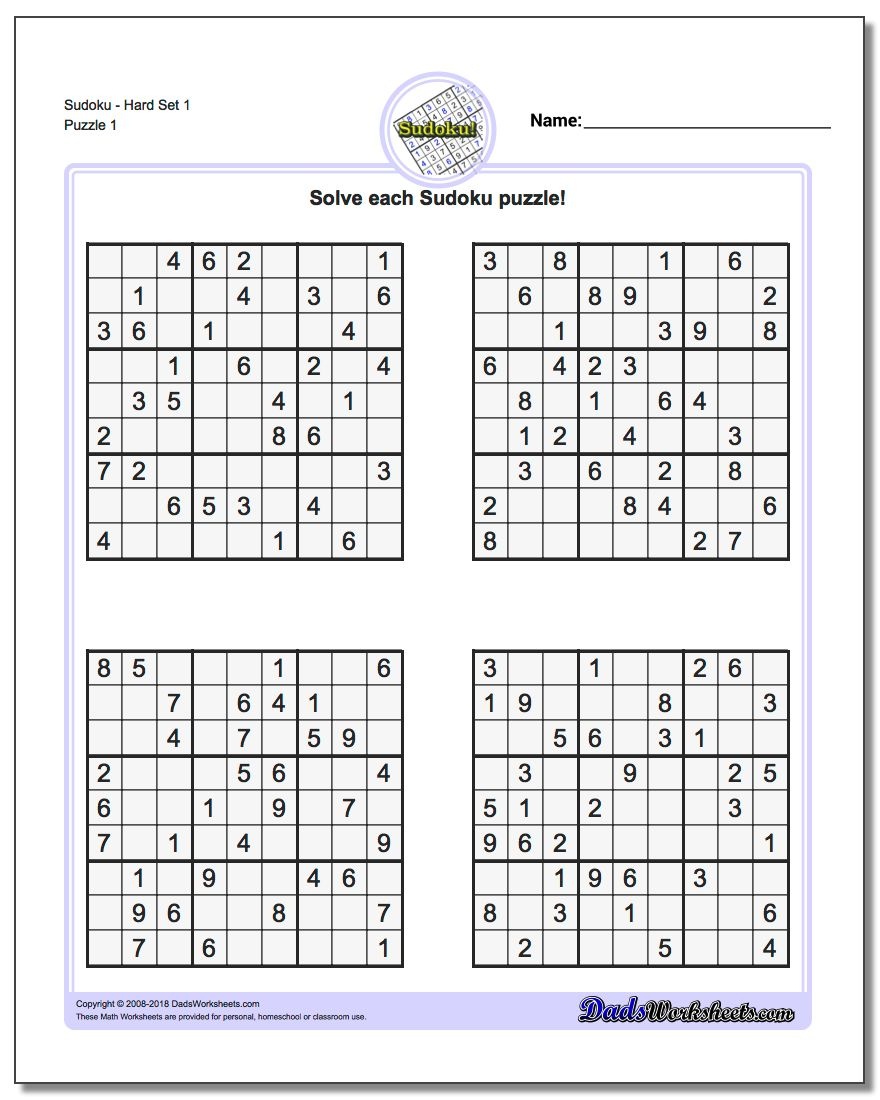 Printable Sudokus | Room Surf - Free Printable Sudoku Pdf