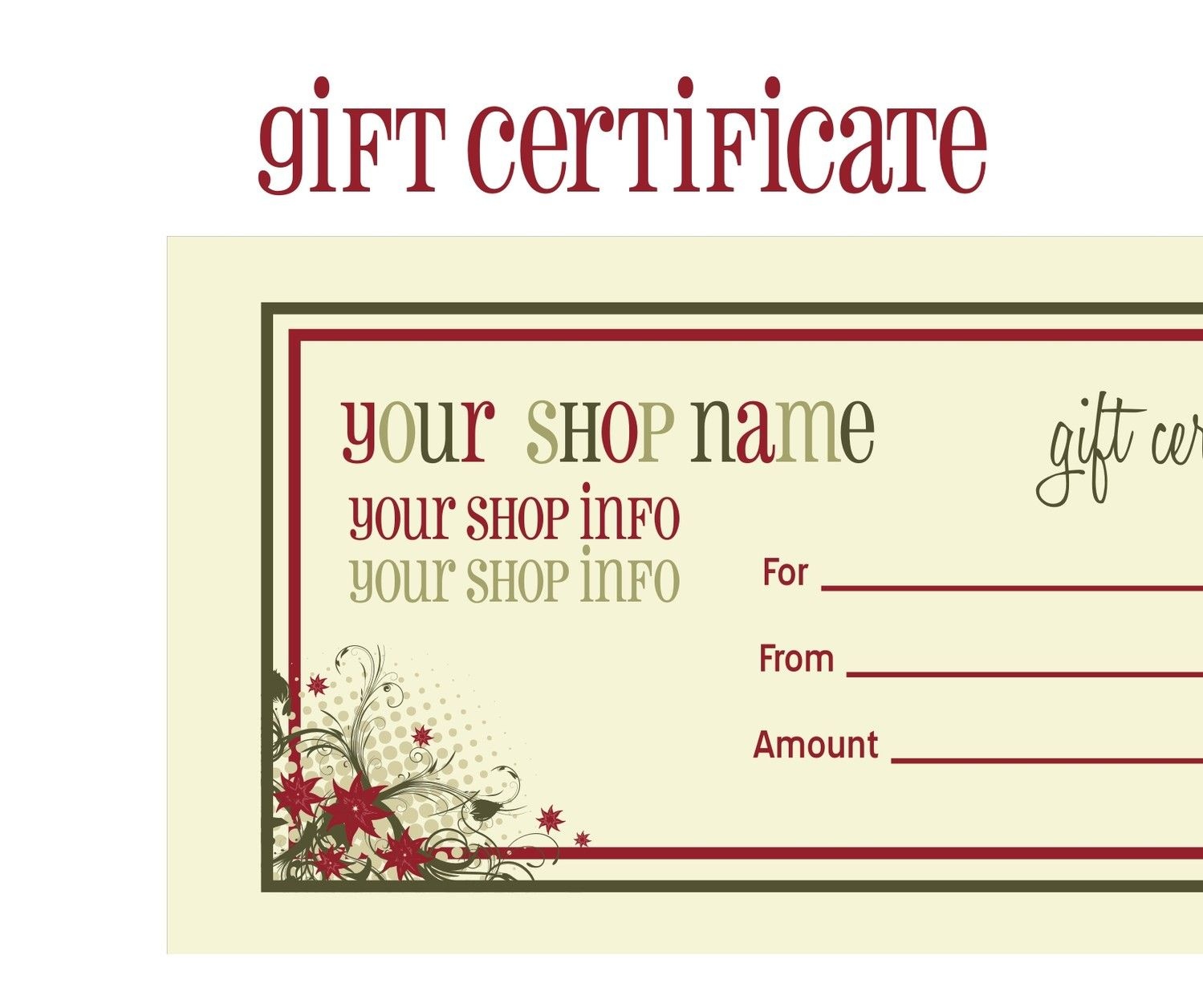 Printable+Christmas+Gift+Certificate+Template | Massage Certificate - Free Printable Xmas Gift Certificates