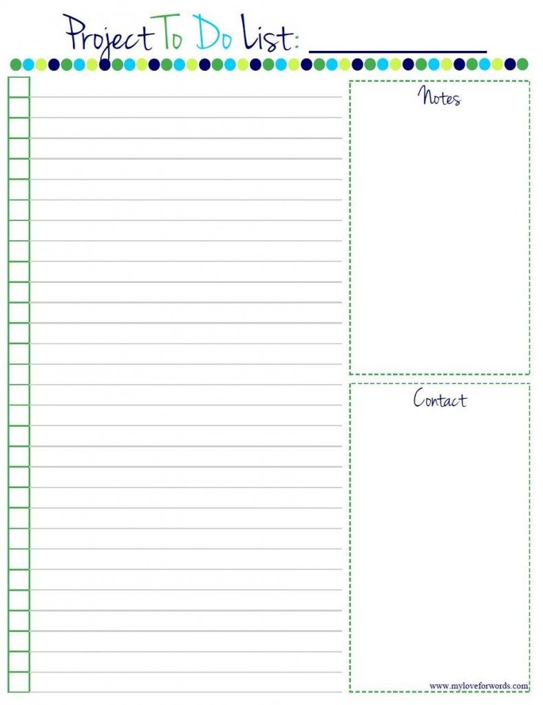 Project To Do List: Free Printable! | Home Manage Binder {Free} | To - Free Printable List