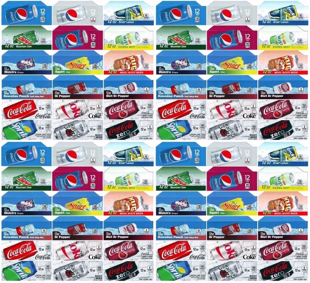 Qty 72 Coke Or Soda Machine Vending Variety Label Pack - Late Style - Free Printable Pop Machine Labels