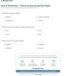 Quiz & Worksheet   Terms For Examining Vital Signs | Study   Free Printable Vital Sign Sheets