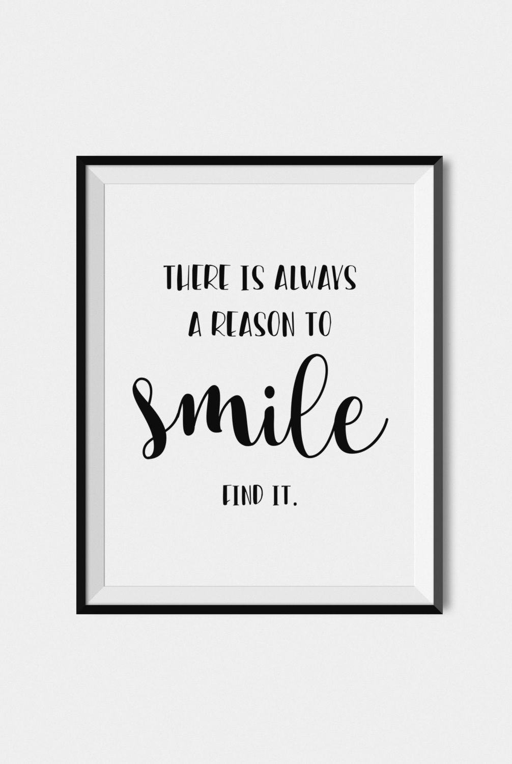 Quote Print Smile, Digital Download Art, Printable Wall Art, Black - Free Printable Smile Your On Camera