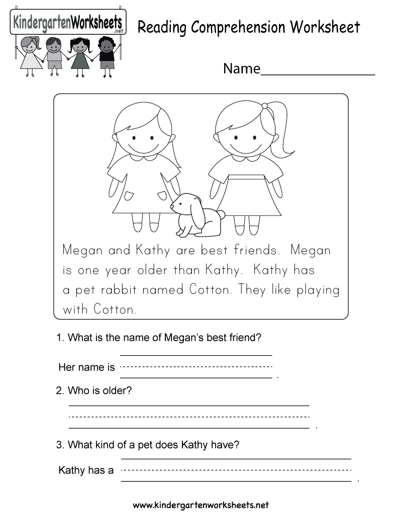 Reading Comprehension Worksheet - Free Kindergarten English - Free Printable English Reading Worksheets For Kindergarten