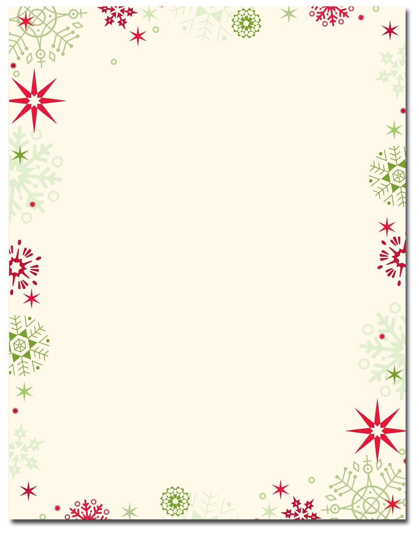 Red Green Flakes Letterhead Holiday Papers Christmas Free Printable Christmas Stationary