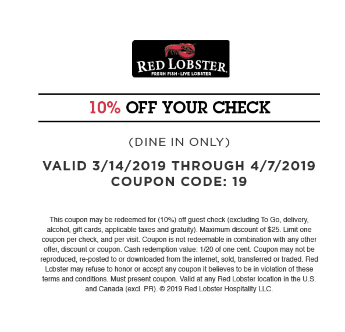 Red Lobster Coupons (Printable Coupons &amp;amp; Mobile) - 2019 - Free Printable Red Lobster Coupons