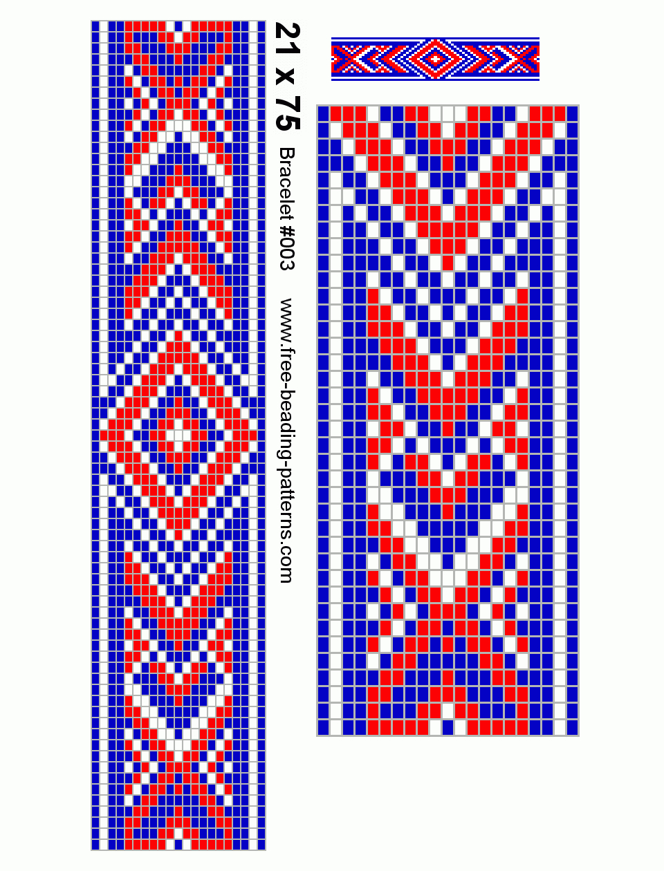 Red, White, &amp;amp; Blue - Seed Bracelet | Beading | Perlen, Indianer - Free Printable Bead Loom Patterns