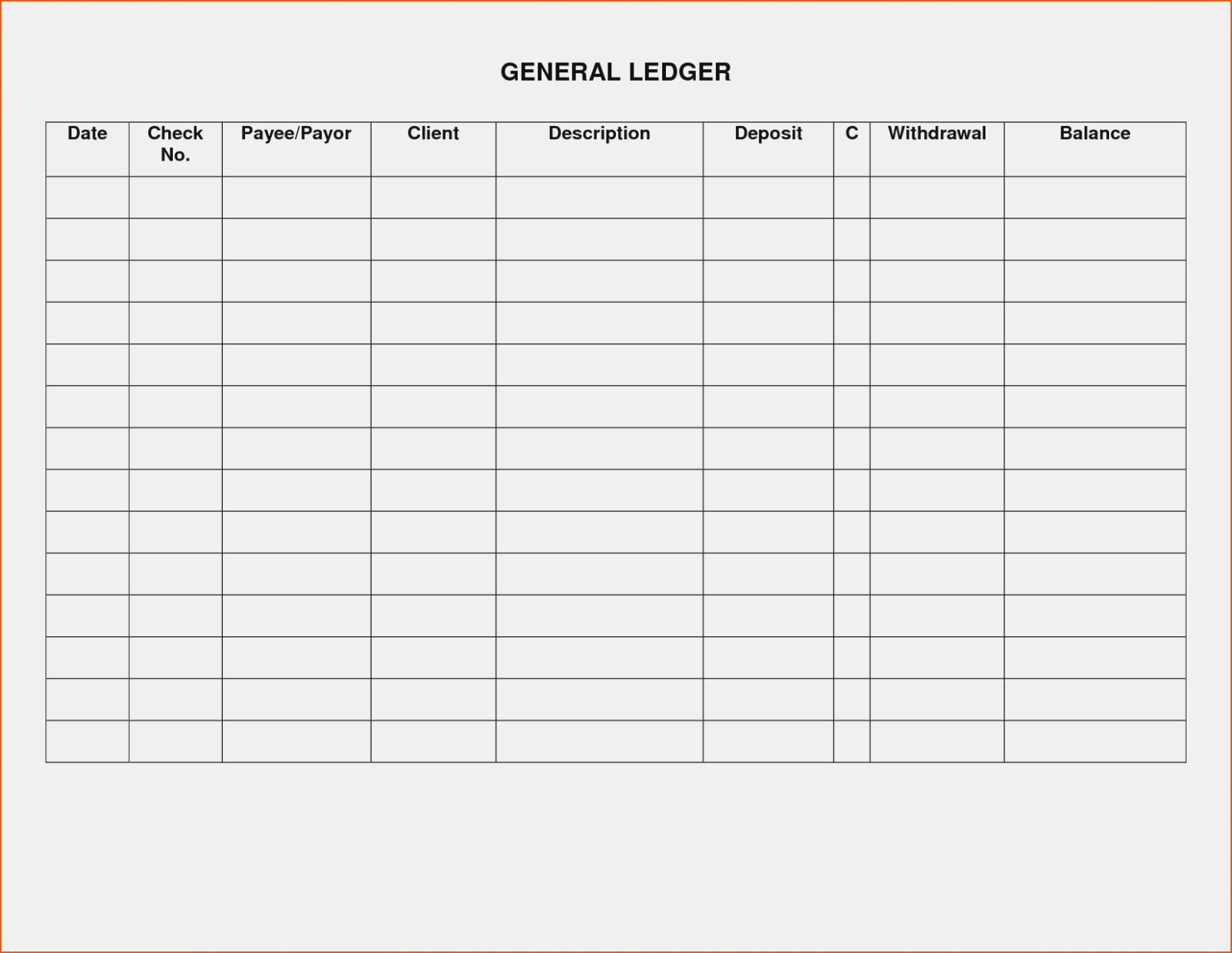 Free Printable Rental Ledger Template Form (Sample Pdf) Free