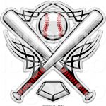 Royalty Free Bats And A Baseball Over A Home Plate Logo | Baseball   Free Printable Baseball Logos