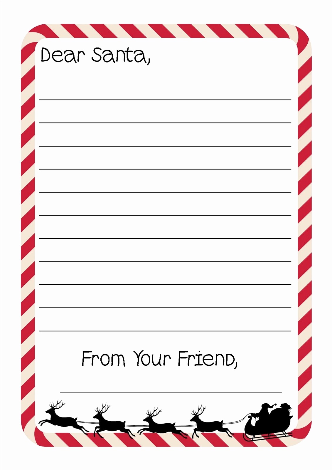 Santa Letterhead Paper Free Free Printable Letter To Santa Writing - Free Printable Dear Santa Stationary