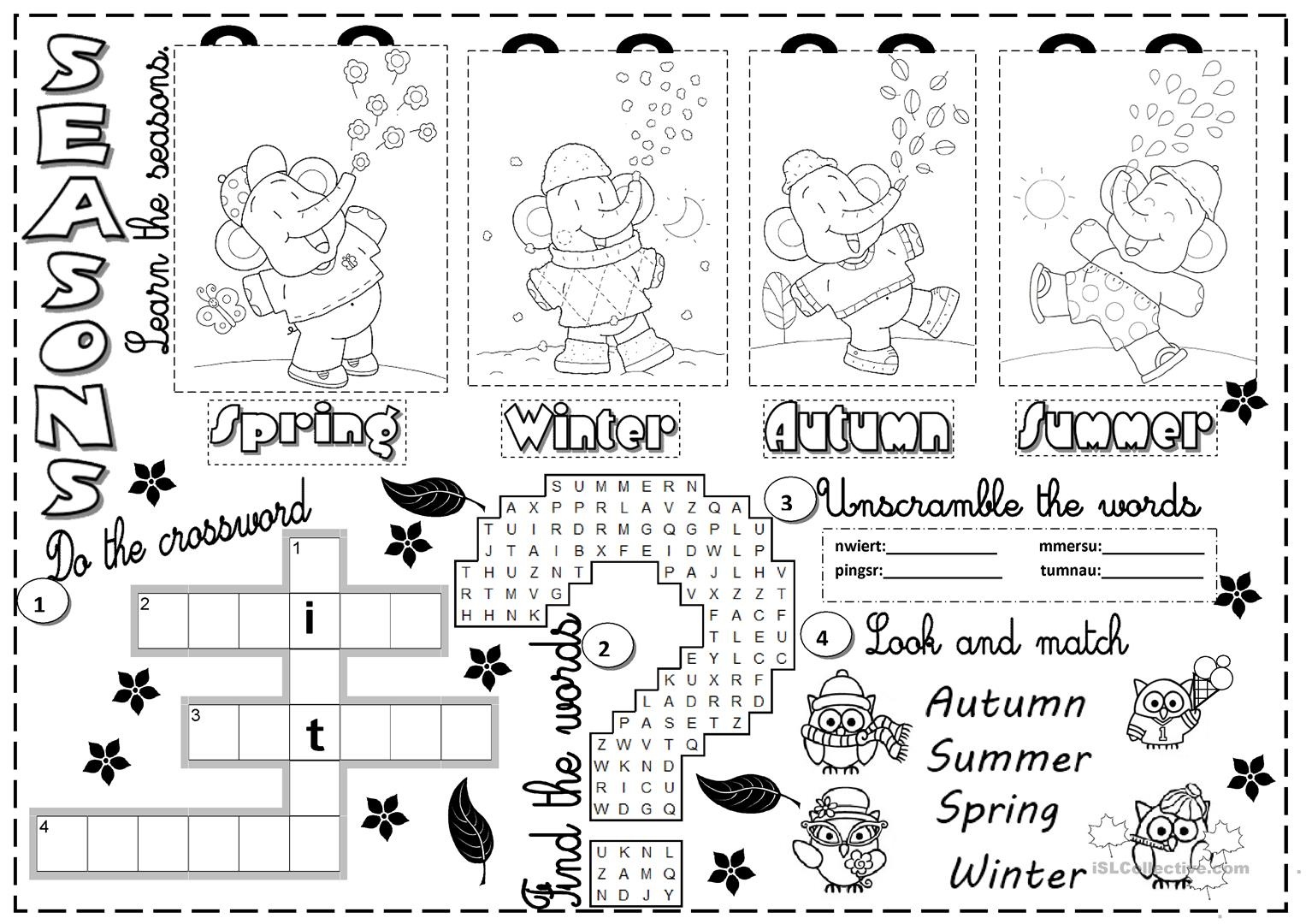 Seasons Worksheet - Free Esl Printable Worksheets Madeteachers - Free Printable Seasons Worksheets For Kindergarten