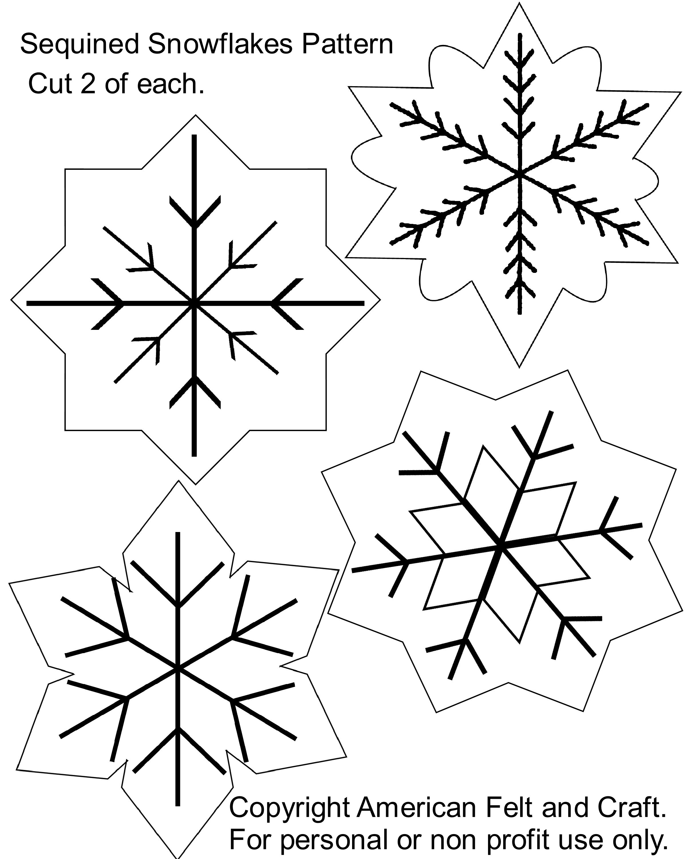 Sequin Snowflakes Felt Christmas Ornament Pattern | ~American Felt - Free Printable Felt Christmas Ornament Patterns