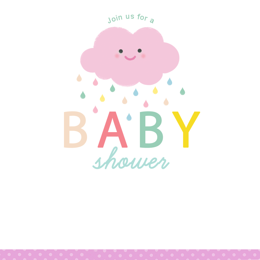 Shower Cloud - Free Printable Baby Shower Invitation Template - Free Printable Baby Shower Clip Art