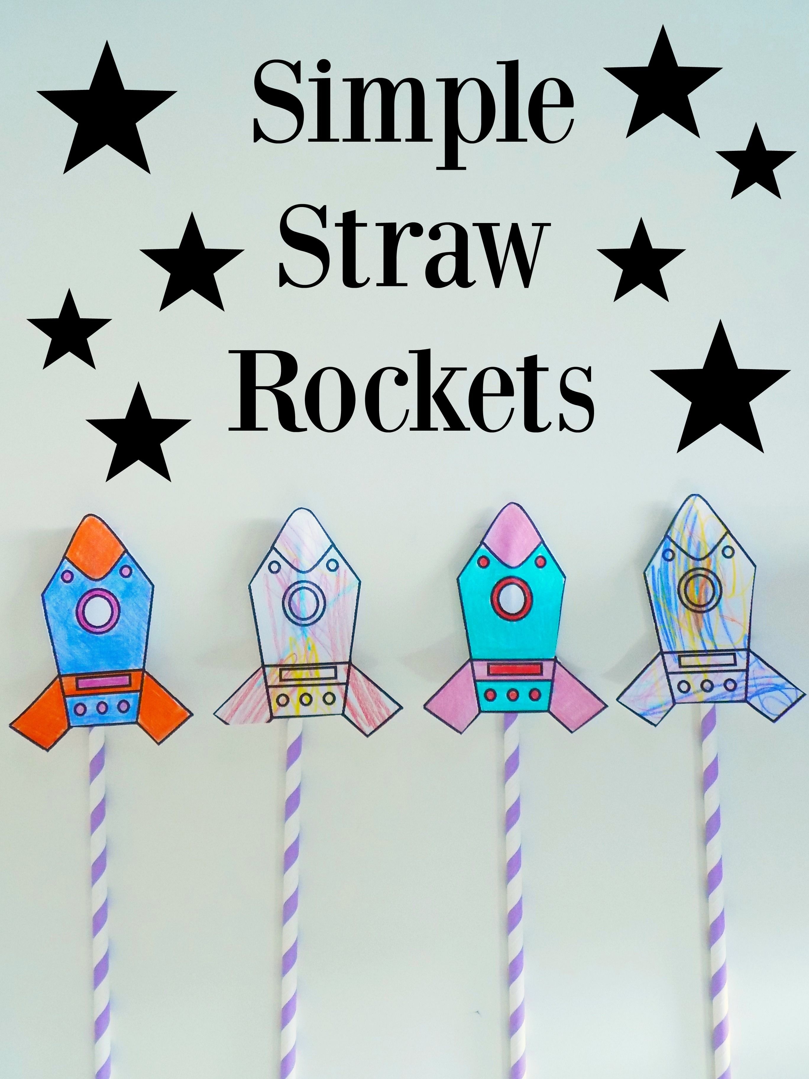 Simple Straw Rockets + Free Printable | Pre K! ✏ | Rocket Craft - Free Printable Crafts For Preschoolers