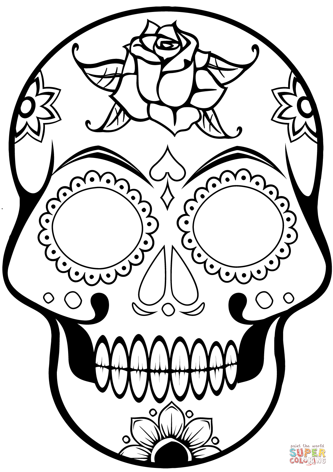 Skull Coloring Pages | Free Download Best Skull Coloring Pages On - Free Printable Sugar Skull Coloring Pages