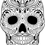 Skull From “Sugar Skulls   Day Of The Dead” Coloring Page | Craneos   Free Printable Sugar Skull Day Of The Dead Mask