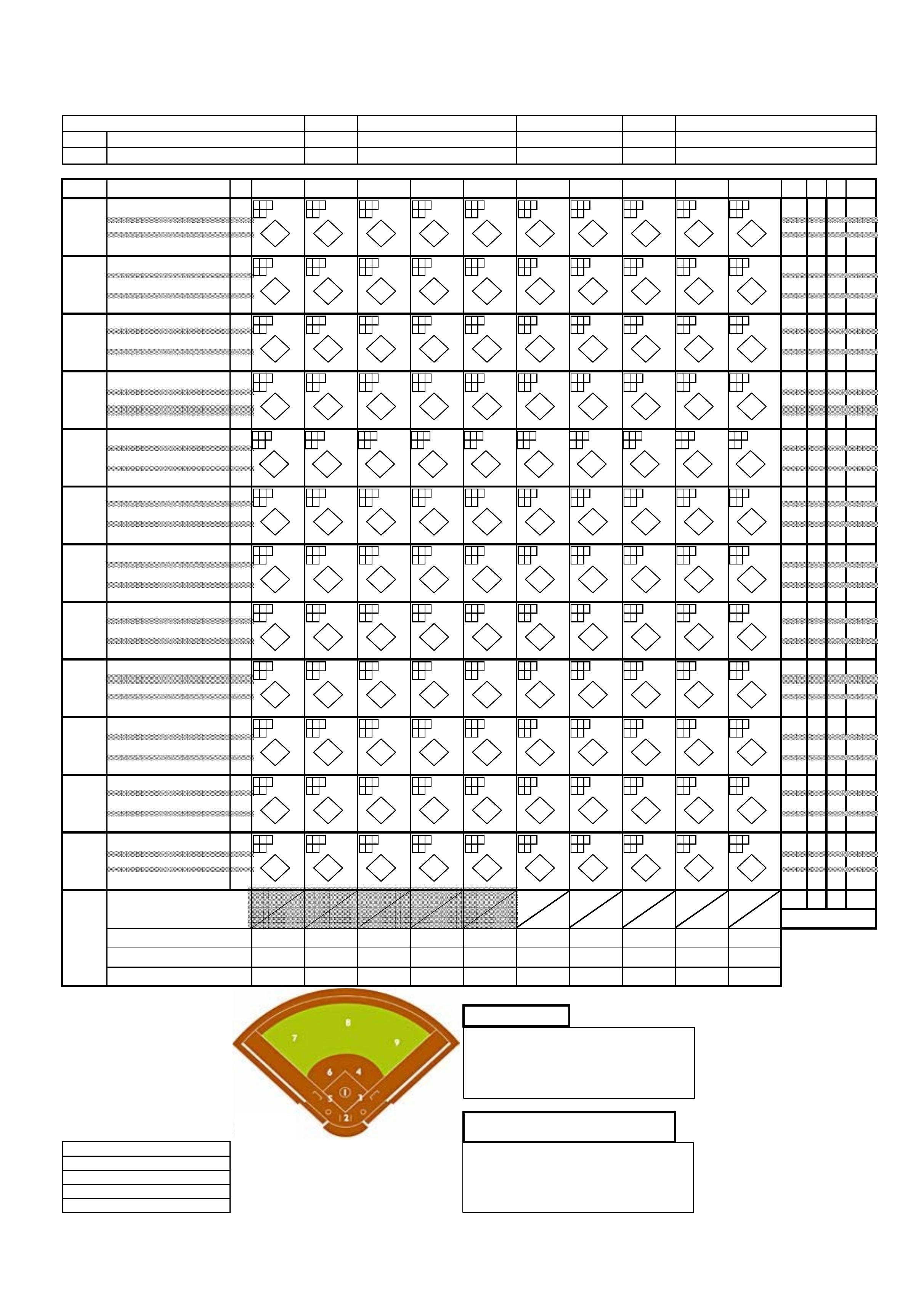 Softball Score Sheet Example Free Download - Free Printable Softball Stat Sheets