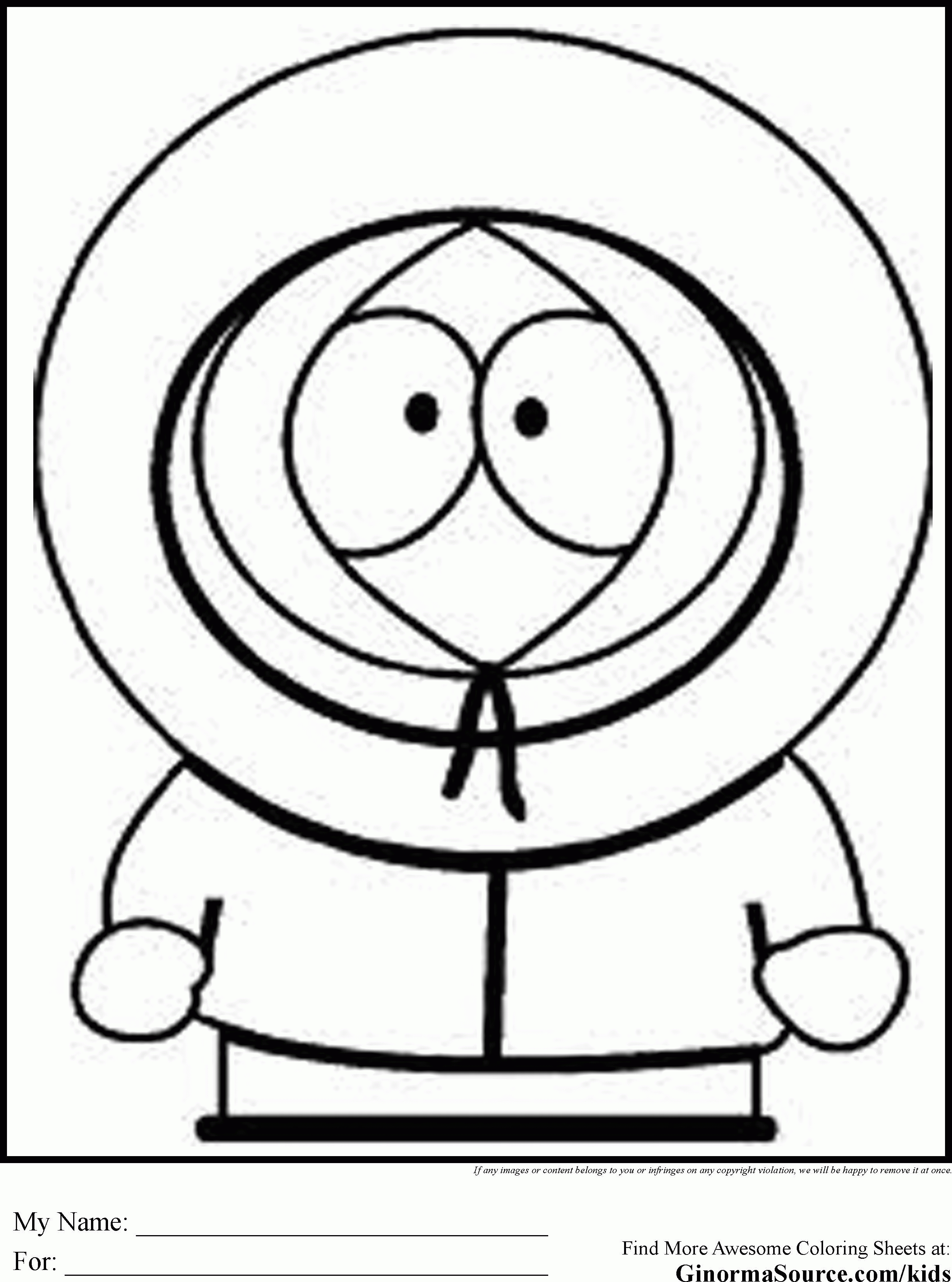 Southpark Coloring Pages For Teens | Coloring Pages | Dinosaur - Free Printable South Park Coloring Pages