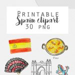 Spain Travel Stickers Printable Barcelona Madrid Digital Stickers   Free Printable Travel Stickers
