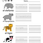 Spanish Learning Worksheet   Free Kindergarten Learning Worksheet   Free Printable Spanish Alphabet Worksheets