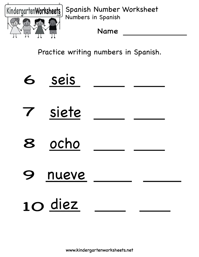Spanish Number Worksheet - Free Kindergarten Learning Worksheet For Kids - Free Printable Spanish Alphabet Worksheets