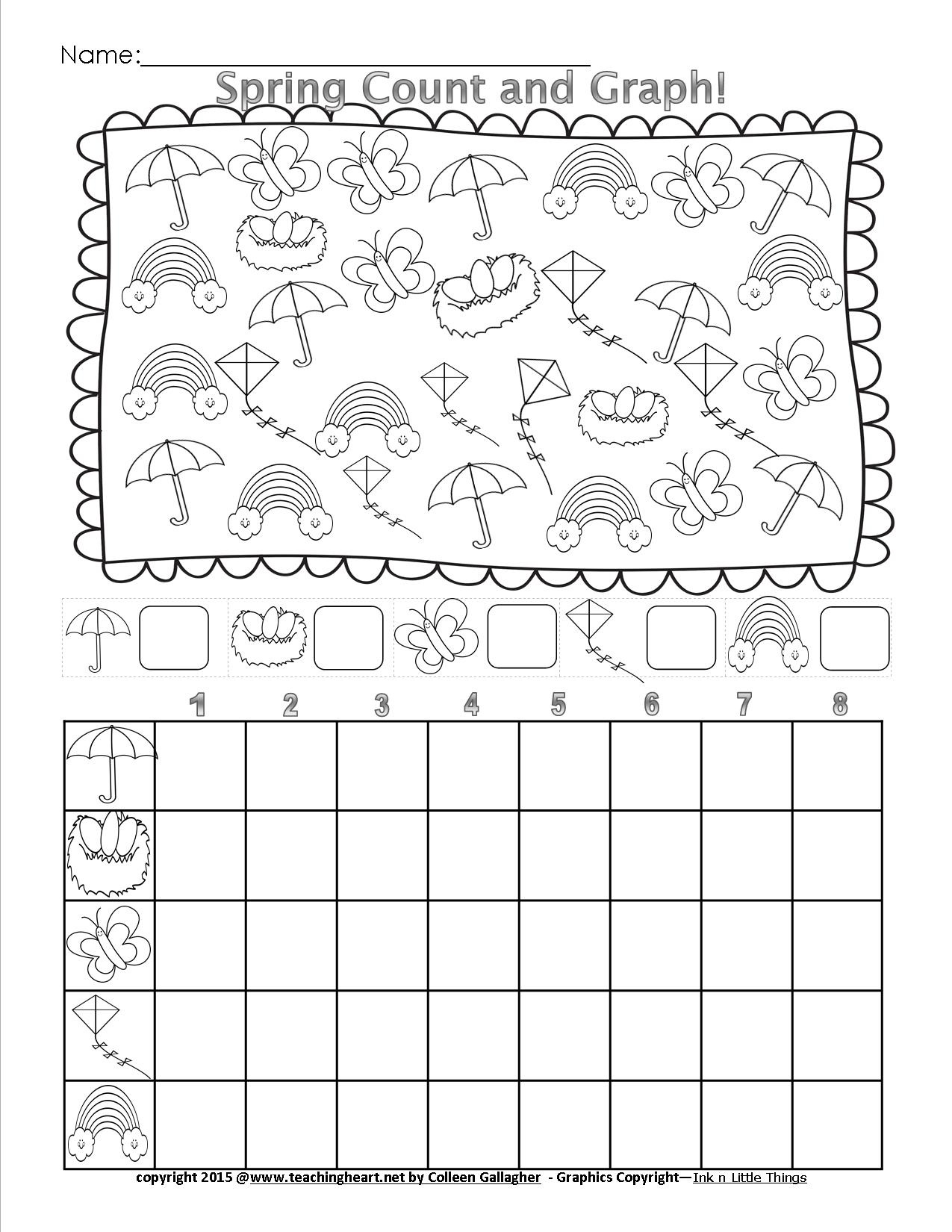 Spring Count And Graph - Free - Teaching Heart Blog Teaching Heart Blog - Free Printable Graphs For Kindergarten