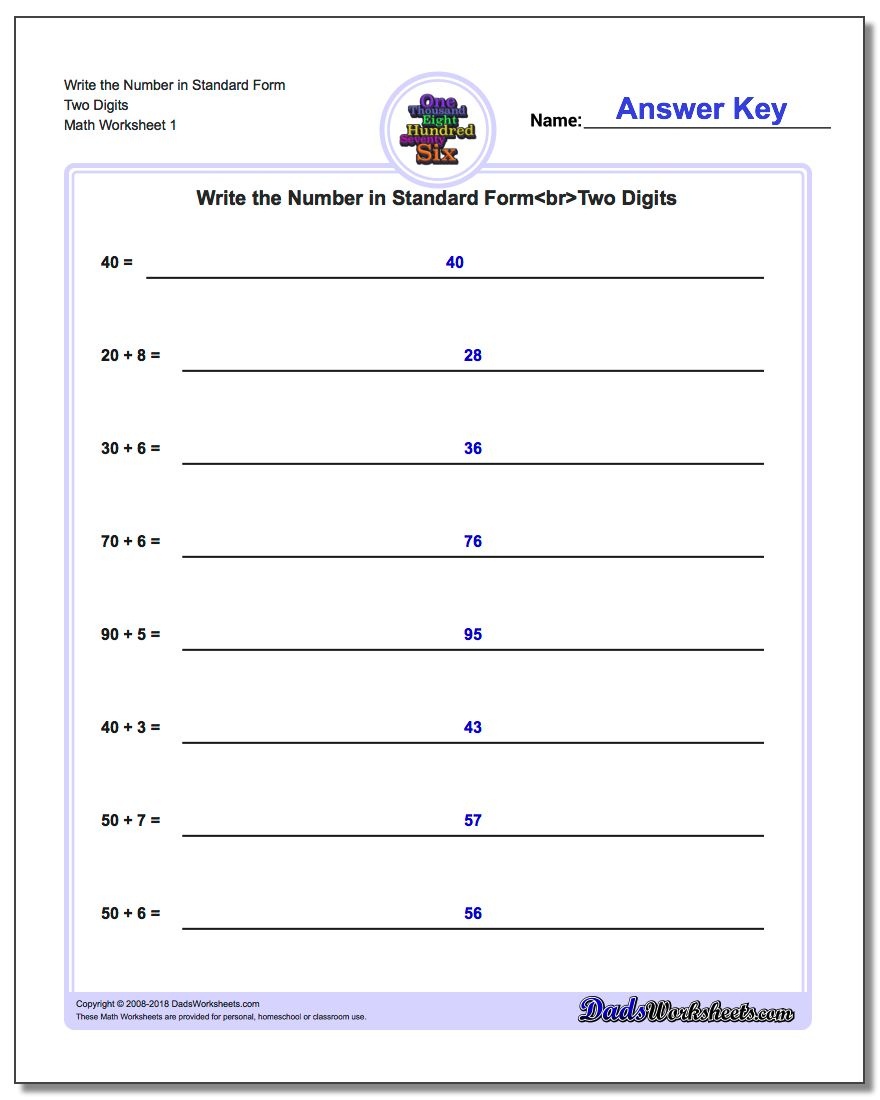 Standard, Expanded And Word Form - Free Printable Expanded Notation Worksheets