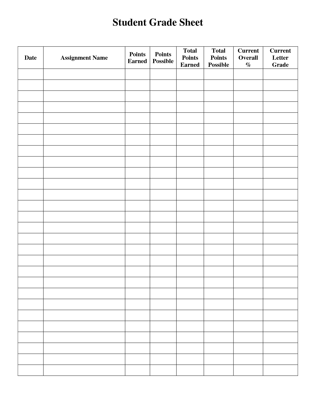 Student Grade Sheet Template | Betty | Teacher Grade Book, Grade - Free Printable Gradebook Sheets For Teachers