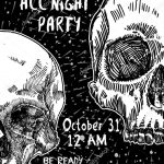 Stylish Black White Halloween Invitation Poster Card Skulls   Halloween Invitations Free Printable Black And White