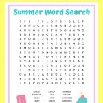 Summer Word Search Free Printable Worksheet For Kids   Free Printable Summer Puzzles